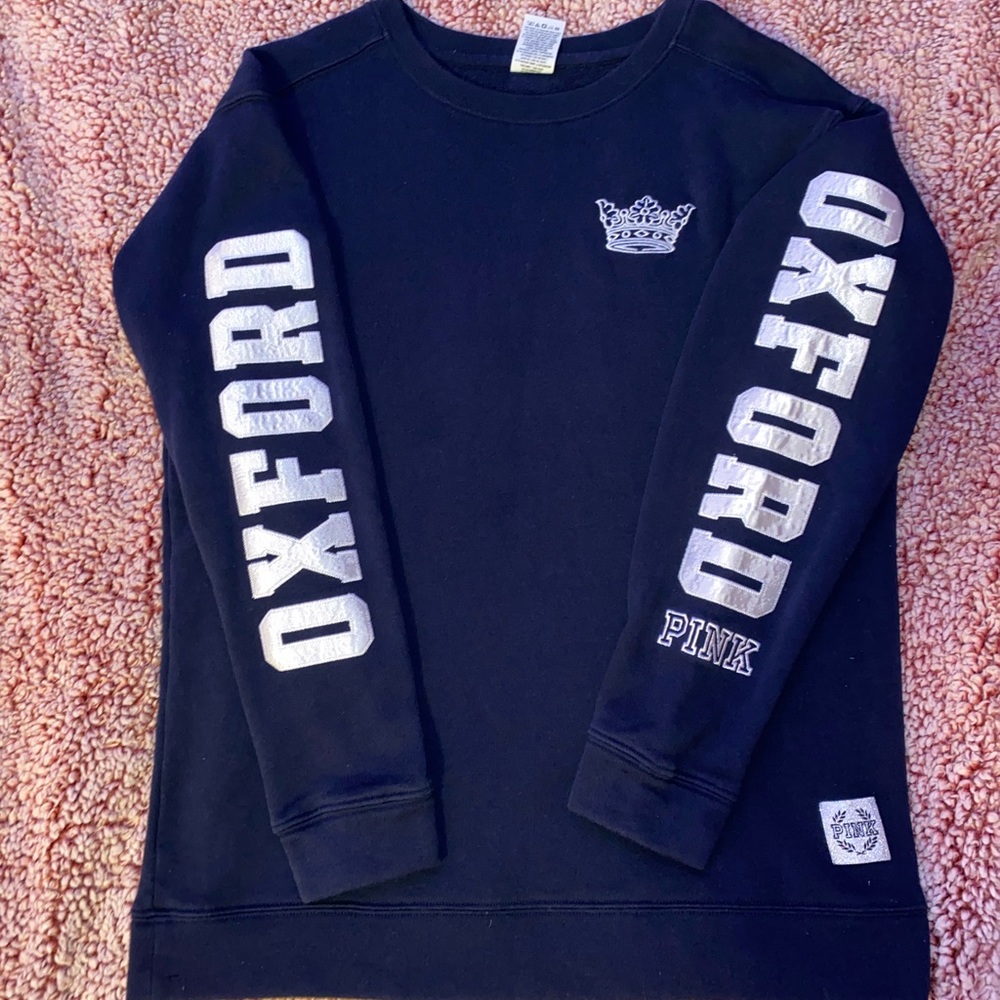 Pink Oxford crewneck sweatshirt